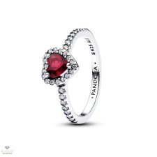 Pandora Kiemelt fukszia piros szív gyűrű 50-es méret - 198421C13-50 gyűrű