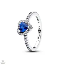 Pandora Kiemelt hercegnőkék szív gyűrű 50-es méret - 198421C09-50 gyűrű