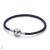 Pandora Moments kerek kapcsos kék fonott bőr karkötő 20,5 cm - 592790C01-S3