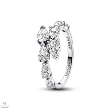 Pandora szikrázó átlapolt köves gyűrű 52-es méret - 193004C01-52 gyűrű