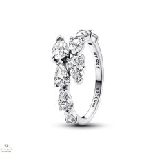 Pandora szikrázó átlapolt köves gyűrű 58-as méret - 193004C01-58 gyűrű