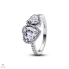 Pandora Szikrázó glória szívek gyűrű 50-es méret - 193659C01-50