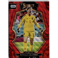 Panini 2022 Select FIFA Soccer Mezzanine Red Wave Prizm #108 Thibaut Courtois gyűjthető kártya