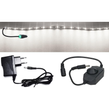 Pannon Led 10m hosszú 30Wattos, lengő fekete tekerődimmeres (fényerőszabályzós), adapteres hidegfehér LED szalag (600db 2835 SMD LED) világítás