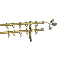  Pannónia, 2 soros karnis szett, óarany, 200 cm karnis, függönyrúd