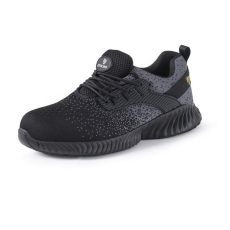  Pantofi de protectie Texo Fly S1, usori si aerisiti, cu design sportiv, bombeu metalic si talpa antiderapanta, negru, 43