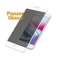 PanzerGlass ™ Apple iPhone 6/6s/7/8 Tokbarát Edzett üveg kijelzővédő, betekintésgátló szűrővel, kamera borítóval, fehér kerettel (P2652) mobiltelefon kellék