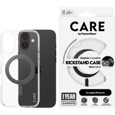 PanzerGlass CARE Apple iPhone 16 MagSafe KickStand átlátszó/fekete nem sárguló tok (1321) tok és táska