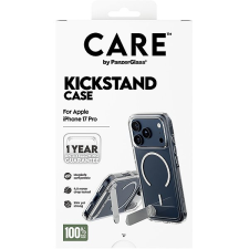 PanzerGlass CARE tok Apple iPhone 17 Pro-hoz, kitámasztóval, ezüst/fehér, MagSafe tok és táska