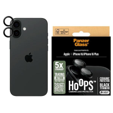 PanzerGlass Hoops Ceramic kamera lencse védő kerámiaüveg fekete szegéllyel iPhone 16/16 Plus mobiltelefon kellék