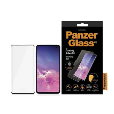 PanzerGlass lekerekített Super+ Samsung Galaxy S10 G973 tokbarát ujjlenyomat-mentes fekete képernyővédő fólia mobiltelefon kellék