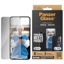PanzerGlass Ultra-Wide Fit betkintésvédett üvegfólia felhelyezést segítő applikátorral Samsung Galaxy S24 mobiltelefon kellék