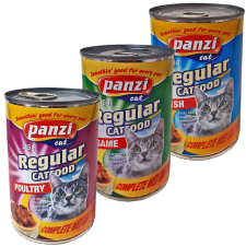 Panzi 415 g konzerv cicáknak csirkés (24 db/- ) macskaeledel