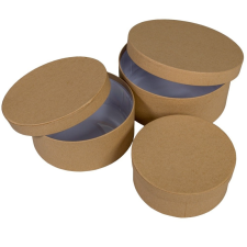  Papí rdoboz kerek kraft D20, 17, 15cm 3db-os dekorációs kellék