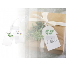  Papír cimke virág minákkal - 4 db/csomag dekorációs kellék