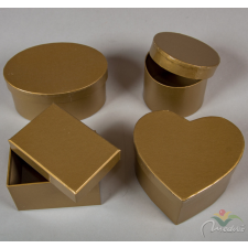  Papír doboz arany 8-11cm 4db-os szett dekorációs kellék