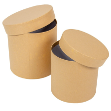 Papír doboz kerek magas kraft D17-15cm 2db-os dekorációs kellék