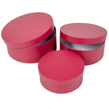  Papír doboz kerek ruby D20-18-15cm 3db-os dekorálható tárgy