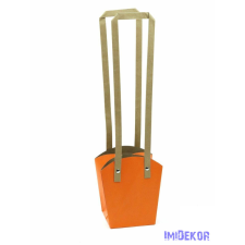 Papír füles virág táska 13 cm - Narancs dekorációs kellék