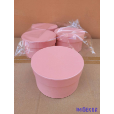  Papírdoboz kerek 14x8cm - Barackos Rózsaszín dekorációs kellék