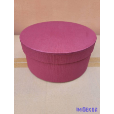  Papírdoboz kerek 22x10cm - Borda mintás Bordó dekorációs kellék