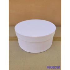  Papírdoboz kerek 22x10cm - Bordás Babarózsaszín dekorációs kellék