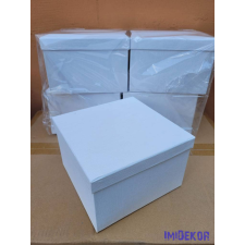  Papírdoboz kocka 20x20x13cm - Borda mintás Fehér dekorációs kellék