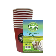 Papírpohár, 3 dl, 10 db, TUTI "Party" papírárú, csomagoló és tárolóeszköz