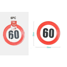  PAPÍRTÁNYÉR &quot;60&quot; 23CM 6DB-OS party kellék