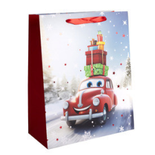  Papírtasak piros autó 26*32 cm ajándéktasak