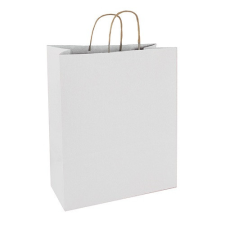 Papírtáska 18x22x8 sodrott füles fehér ajándéktasak