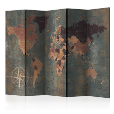 Paraván térkép - Room divider – Map in browns and greys Világtérkép 225x172 térkép