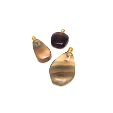 Parfümtartó fluorit vegyes forma 15-30mm medál