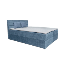 Parkbútor ARAMIS világoskék kárpitozott boxspring ágy 160*200 ágy és ágykellék