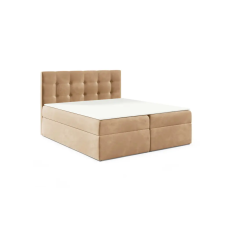 Parkbútor TYP 50 bézs kárpitozott boxspring ágy 160*200 ágy és ágykellék