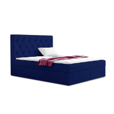 Parkbútor TYP 56 sötétkék kárpitozott boxspring ágy 160*200 ágy és ágykellék