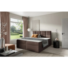 Parkbútor TYP 57 sötétbarna kárpitozott boxspring ágy 180*200 ágy és ágykellék