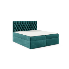 Parkbútor TYP 58 kárpitozott türkiz boxspring ágy 180*200 ágy és ágykellék