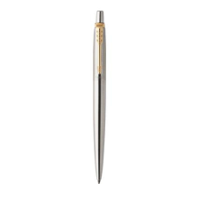 Parker Golyóstoll, 0,7 mm, nyomógombos, arany színű klip, rozsdam. acél tolltest, PARKER &quot;Royal Jotter&quot;, kék toll