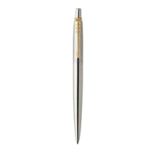 Parker Golyóstoll, 0,7 mm, nyomógombos, arany színű klip, rozsdam. acél tolltest, PARKER "Royal Jotter", kék toll