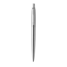 Parker Golyóstoll, 0,7 mm, nyomógombos, ezüst színű klip, rozsdam. acél tolltest, PARKER "Royal Jotter", kék toll