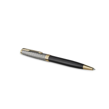Parker Golyóstoll, 1 mm, metál fekete tolltest, arany klip, PARKER  Royal Sonnet Premium , fekete toll