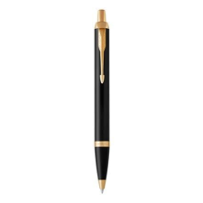 Parker Golyóstoll, nyomógombos, arany színû klip, fekete tolltest, PARKER, "Royal IM", kék toll