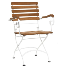 PARKLIFE összecsukható karfás szék natúr-fehér, 2 db kerti bútor