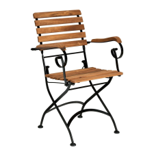 PARKLIFE összecsukható karfás szék, natúr-fekete, 2 db kerti bútor