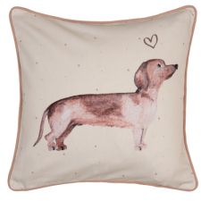 Párnahuzat 40x40cm, 100% pamut, Dachshund Love lakástextília