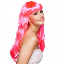 Paróka, hosszú hullámos, neon pink jelmez