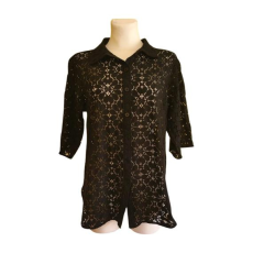  Part Two fekete áttört mintás blúz (méret: 38)