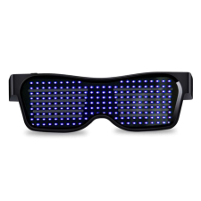  Parti szemüveg, világító szemüveg, LED kijelzős szemüveg Kék party kellék