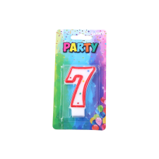 Pártigyertya - Piros 7-es szám party kellék